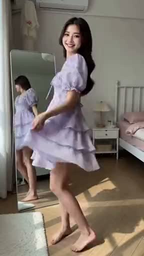 Người mẫu AI mặc thử váy trong video làm bằng SenReel